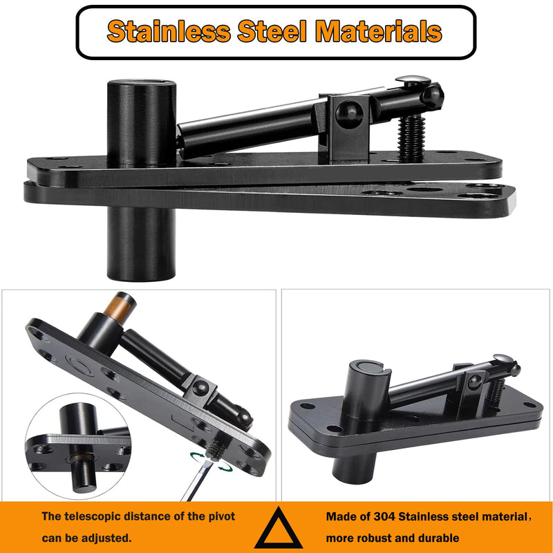 2PCS Hidden Door Hinge, Stainless Steel Hidden Hinges 573LB Load-Bearing for Doors, Heavy Duty Pivot Door Hardware Swinging Pivot Hinge 360° Rotation Door Hinges 2pcs