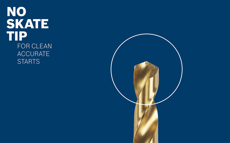BOSCH TI2137IM 1-Piece 5/32 In. x 3-1/8 In. Titanium Nitride Coated Metal Drill Bit Impact Tough with Impact-Rated Hex Shank Ideal for Heavy-Gauge Carbon Steels, Light Gauge Metal, Hardwood 5/32" Diameter 3-1/8" Length