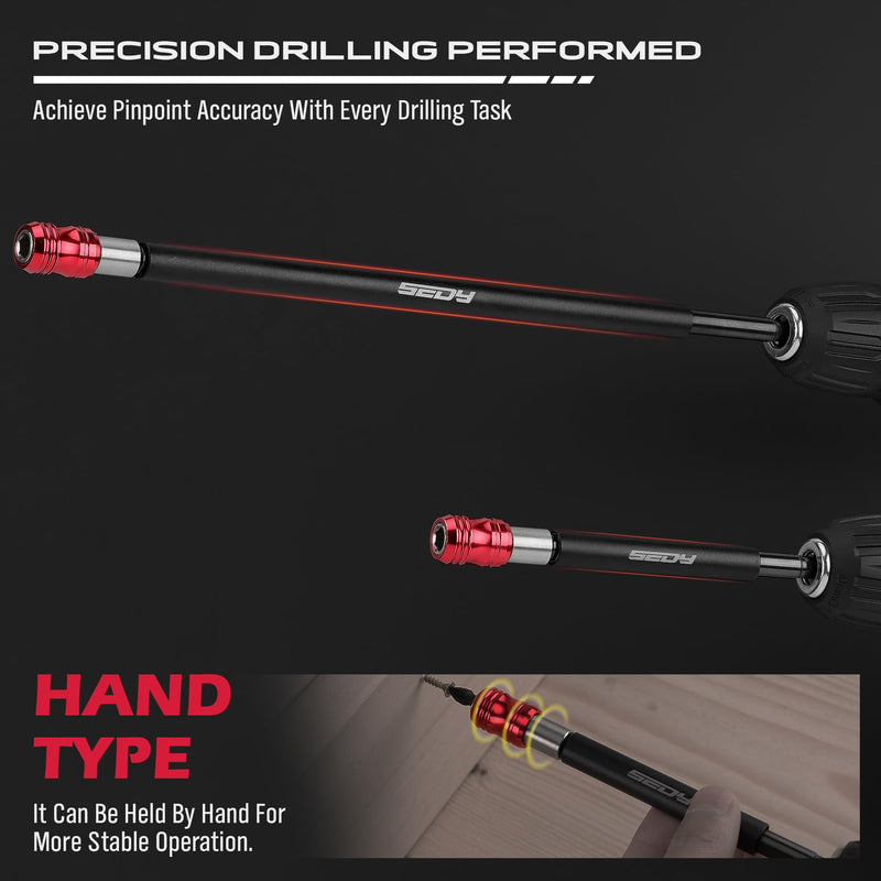 Magnetic Screwdriver Bit Holder Set: 2-Piece 1/4 Inch Hex Shank Quick Release Extension Adapter | Super Straight Durable CR-V Steel | Universal Fit for Impact Driver Bits | 6", 12" Long 2 Pieces