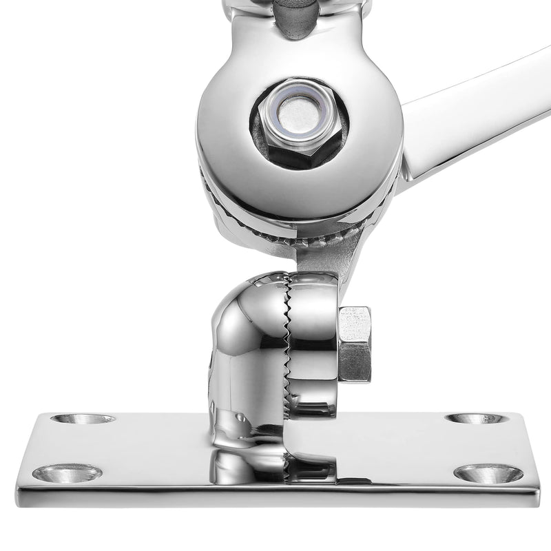Marine VHF Antenna Mounts, 316 Stainless Steel Ratchet VHF Antenna Mounts, Adjustable Boat Antenna Mount Mirror-Polished, Include Screws