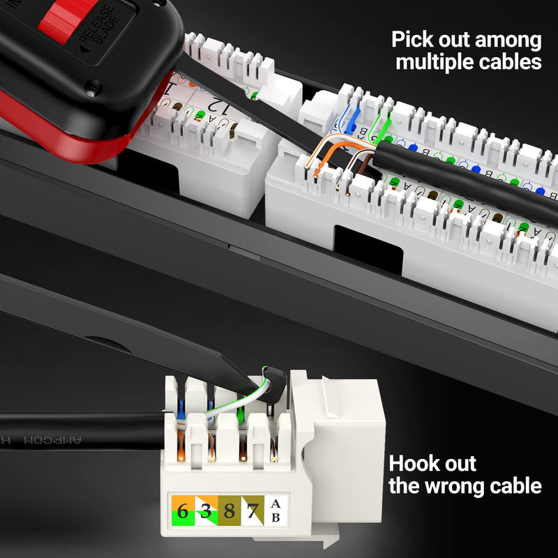 AMPCOM RJ45 Punch Down Tool with Cable Hook - AM-918B