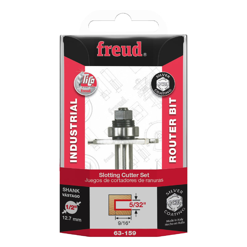Freud 63-159: 9/16" Depth Slotting Cutter Set with 1/2" shank, 5/32" carbide height