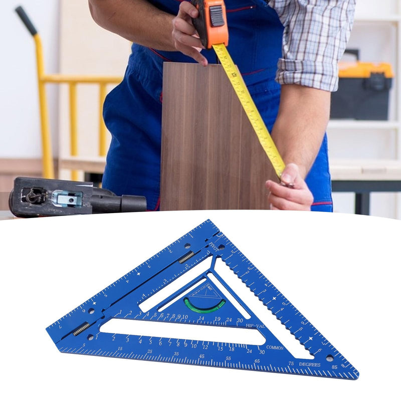 Aluminum Alloy Rafter Square 3-in-1 with Protractor for Precision Carpentry and Woodworking