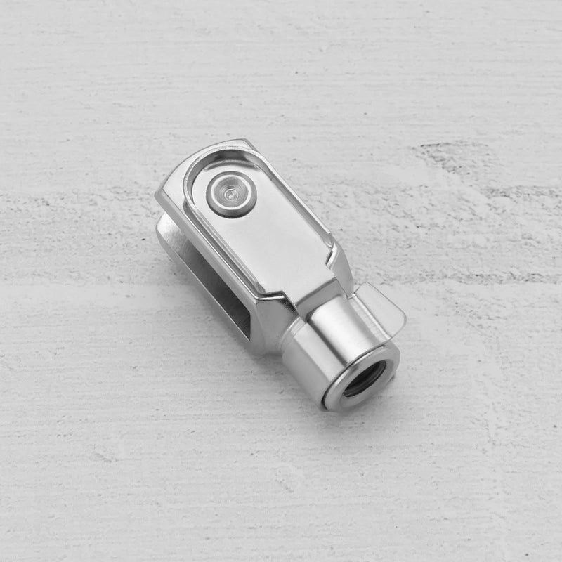 2Pcs M6x1 Thread 32mm Length Air Cylinder Rod Clevis End Clevis Fork End Yoke Joint with Spring Pin Steel Zinc Plated Y Connector for Electronic Automatic Equipment
