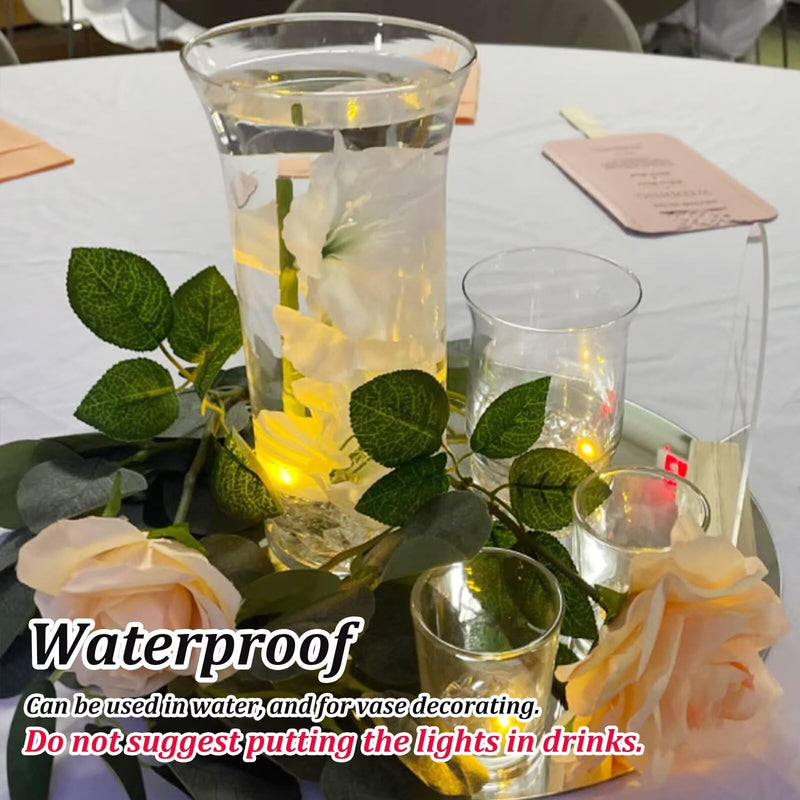 ZGWJ 100PCs Mini Led Lights Comes with a Lanyard, Balloons Light for Party Decorations,Paper Lantern,Easter Eggs,Birthday Party,Halloween Christmas Decoration(Glow steadily Warm White) 100P With Rope Glow steadily Warm White