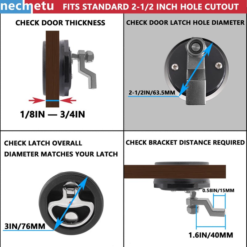 Surface Mount Lock Fits 2-1/2" Hole, Boat Cam Latch Flush Mount Latch, Mount Locking Latch-3/4 to 2-3/8" Cam Bar Key locking