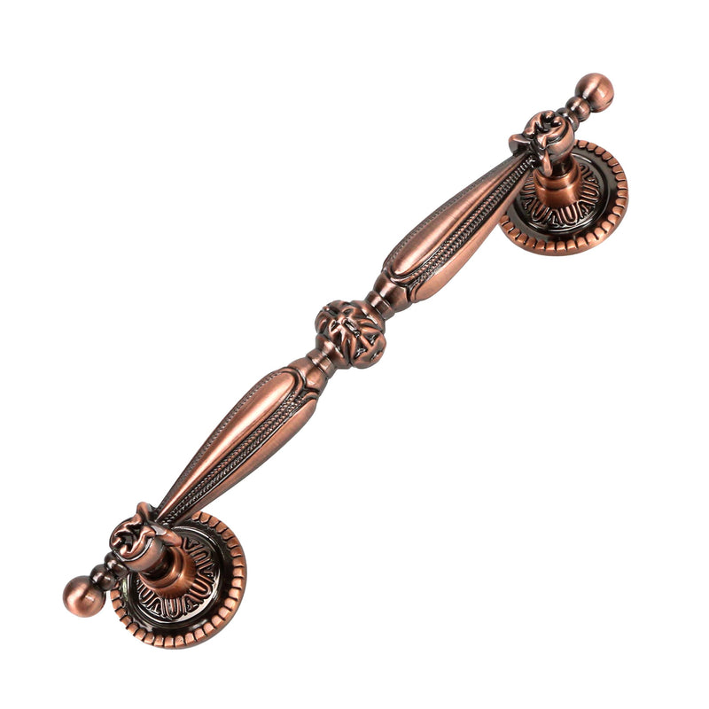 5 Packs of 5'' Bronze Vintage Cabinet Handles – Antique Copper Drawer Pulls, Euro Style Dresser Pull for Kitchen Furniture, Bedroom & Bathroom Hardware, 5''/128mm Hole Centers, 6.5 Inch Overall Length