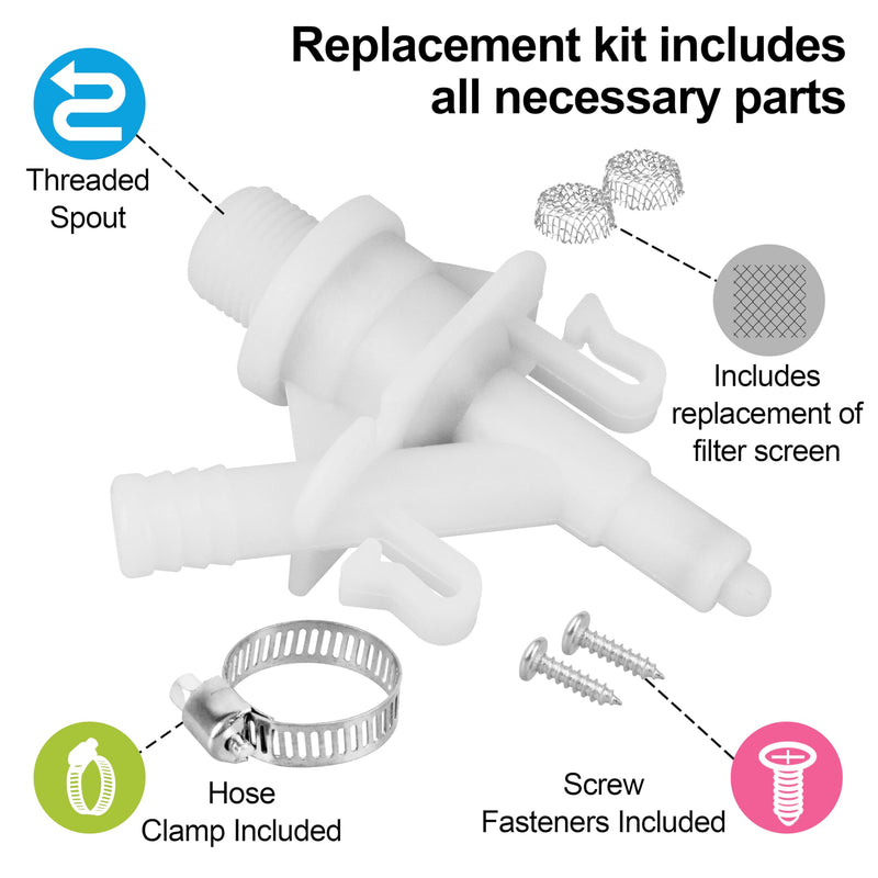 RV Toilet Water Valve Replacement Kit Compatible with Sealand Dometic 300, 301, 310, 311, 320, 321,(385311641#),for Pedal-Flush Toilets