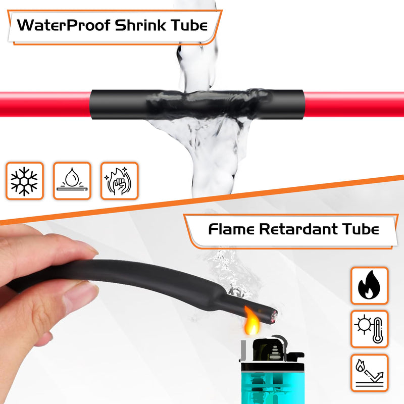 1/4" Heat Shrink tubing, 3:1 Wire Heat Shrink Tubing Industrial and Marine Grade, Dual Wall Adhesive Lined Wire Shrink Wrap Tubing, Waterproof Heat Shrink Tube - Black, 60 Feet Roll 1/4" - 60 Feet