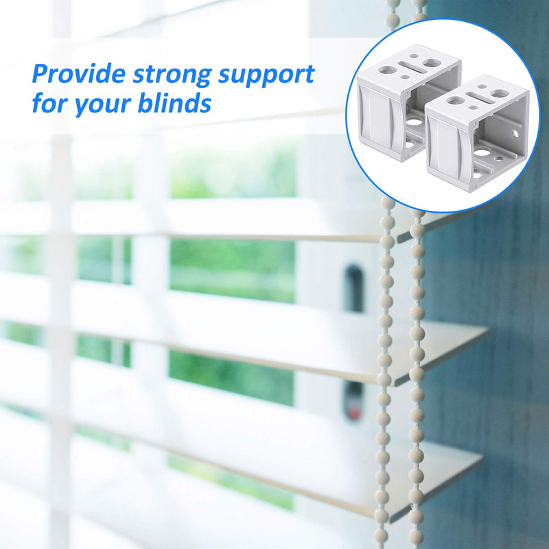Jetec 4 Pieces 1 Inch Blind Brackets White Profile Box Mounting Bracket Window Blinds Headrail Bracket