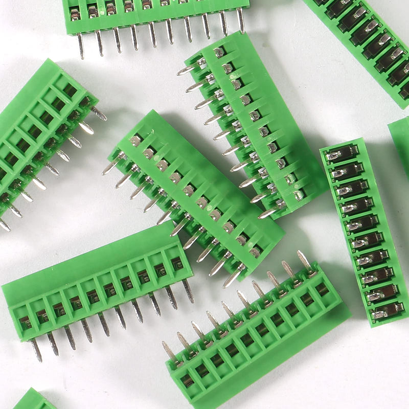DIANN 10pcs PCB Connectors 10Pin 2.54mm 0.1" Pitch Screw Terminal Block Connector 150V 6A PCB Terminal Block Connector for 26-18AWG Cable 10Pin-10pcs