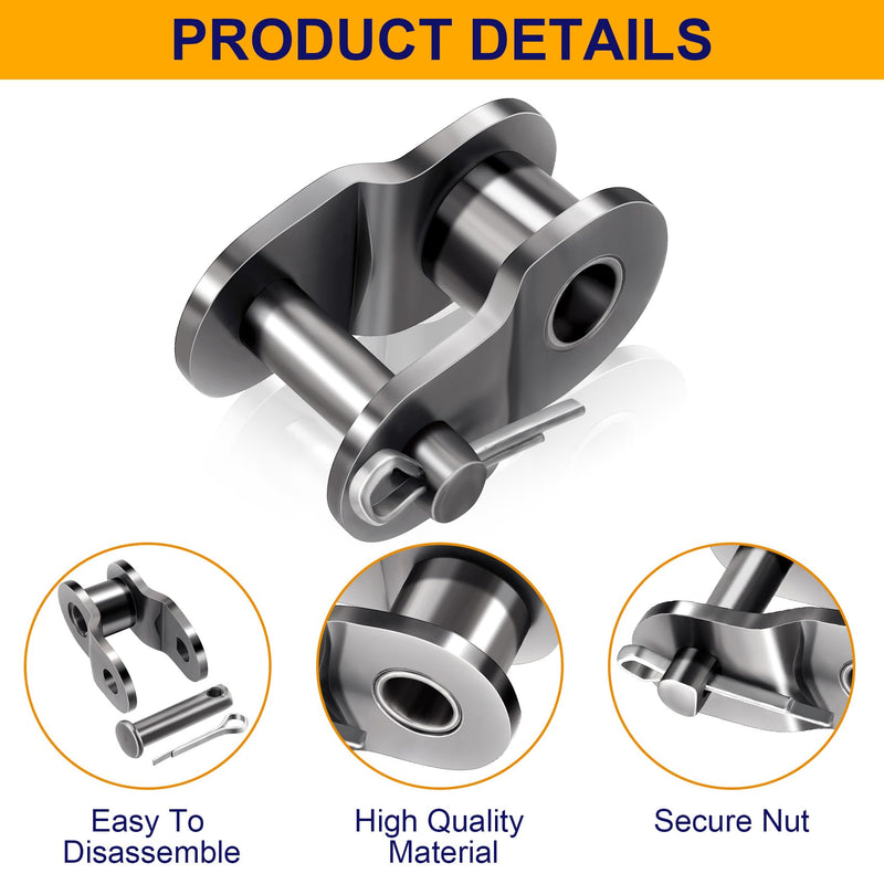 OIIKI 4PCS #60 Roller Chain Offset Link, Carbon Steel Half Link, Crank Link