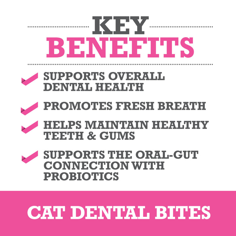 WINPRO Functional Dental Bites for Cats, Plasma-Powered Formula for Supporting Healthy Teeth and Gums, Probiotic Blend, Catnip Flavor, All Cat Breeds, 120 Count