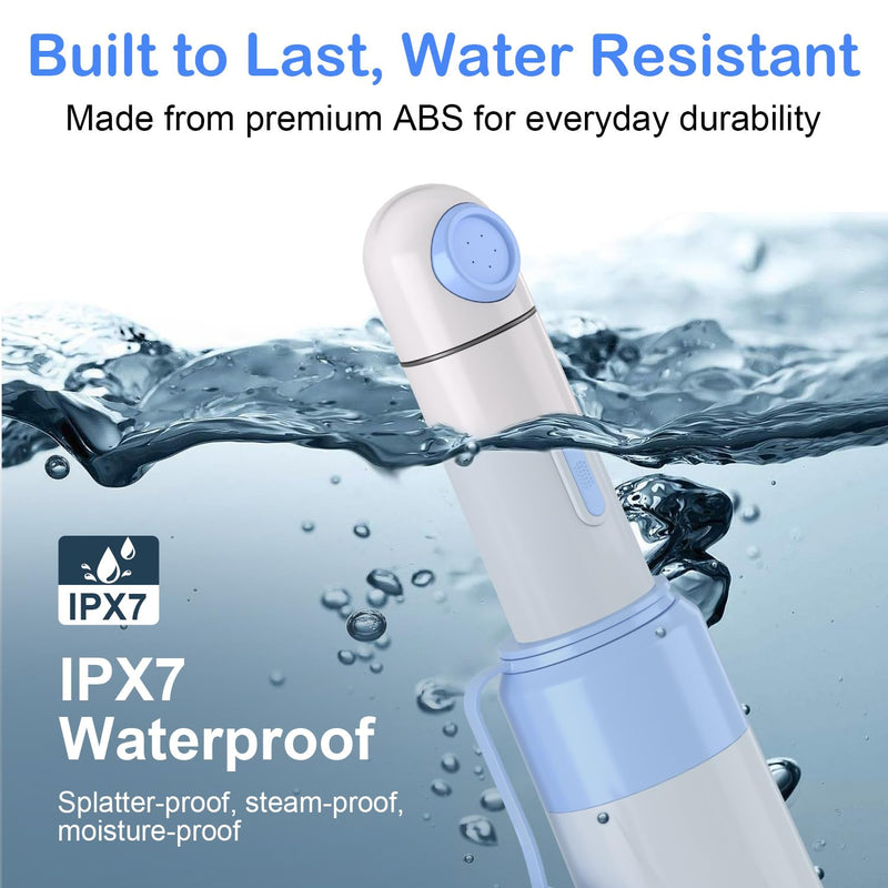 Portable Bidet Toilet Aids Wiper Tool Set for Travel | 350ML Bottle | 450mAh Battery | IPX7 Waterproof |Compact & High-Powered with 2 Pressure Modes for Wiping and Personal Hygiene (Blue) Blue