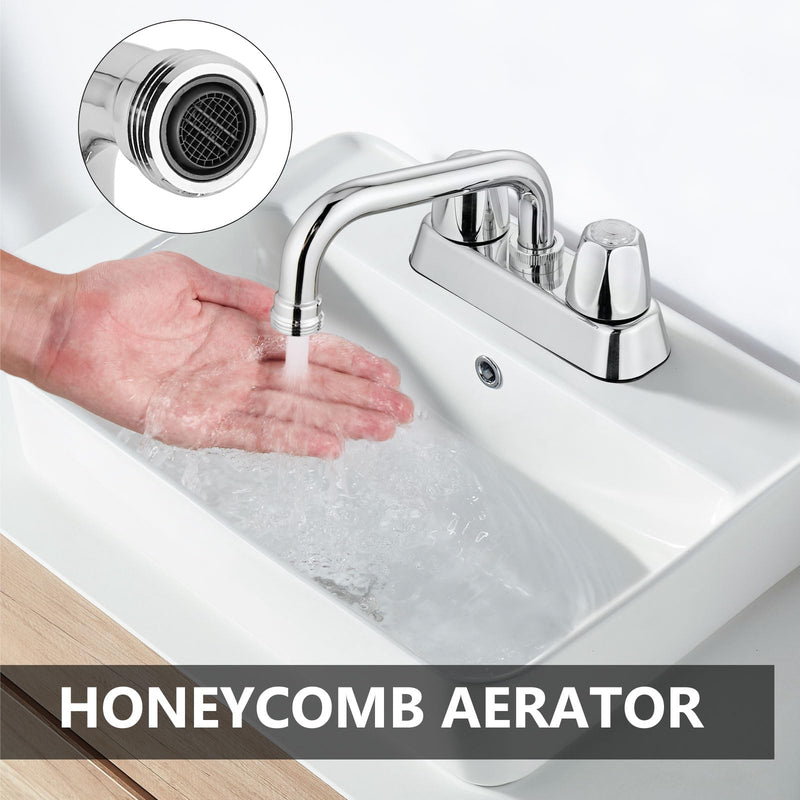 2 Handles Utility Laundry Sink Faucet 4 Inch Centerest Laundry Faucets for Utility Sink Laundry & Utility Room Sink Faucet with Swivel Spout and NPT3/4 Threaded End Polish Chrome