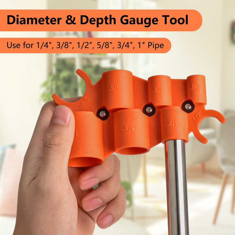 1/4 Inch to 1 Depth Gauge and Pipe Deburring Tool Kit 2 Pack Inner-Outer Reamer Pipe Tubing Chamfer Tool Copper Reamer for PVC, PPR, Copper, Brass, Aluminum Pipe