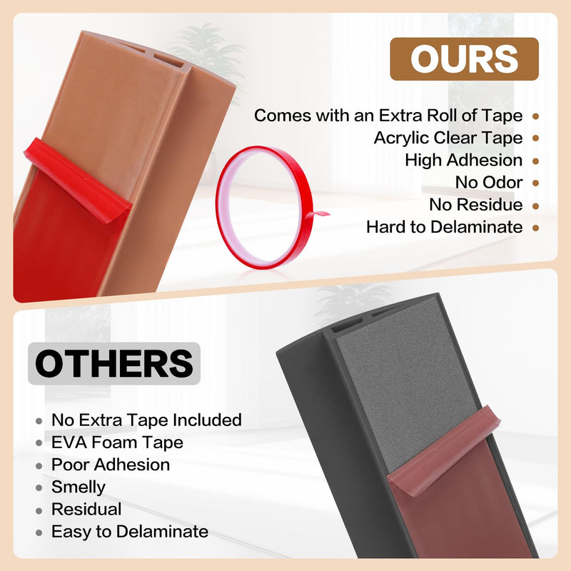 Floor Transition Strip Vinyl Door Threshold Ramp Self Adhesive Carpet Edging Strip Doorway Edge Trim, Overlap Edge Reducer for Laminate Carpet, Floor, Tile (Orange Oak, 1/5" to 2/5", 3.3Ft) Orange Oak