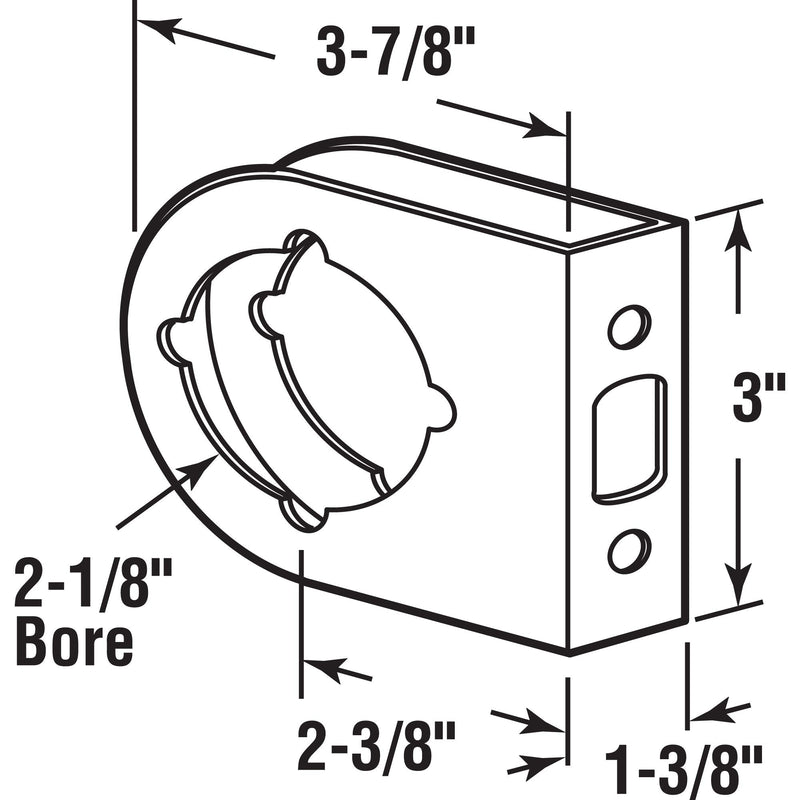 Prime-Line U 10260 Brass Single Bore Hole Lock and Door Reinforcement Plate for 1-3/8 in. Thick Doors, Brass Finish (Single Pack)