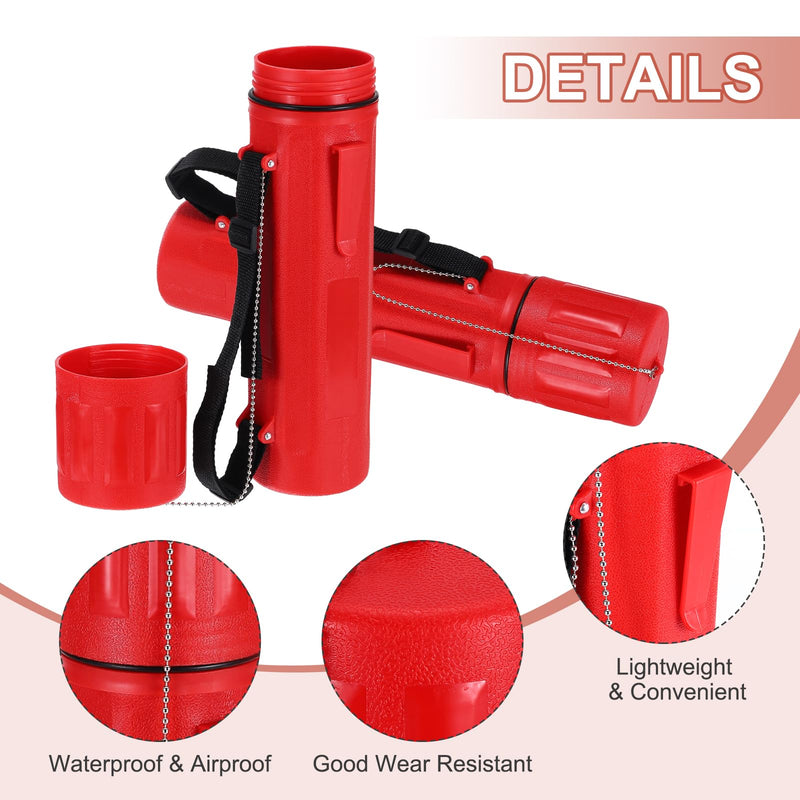 MECCANIXITY 2pcs Welding Rod Storage Tube, 14 Inch Tungsten Electrode Holder Container Airproof Waterproof 4.5kg Capacity with Strap, Red