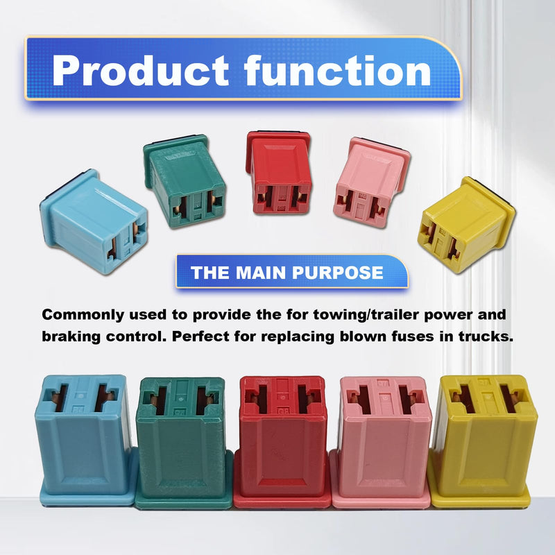 10Pcs Jcase Fuse Kit Mini Jcase Fuse Assortment Low Profile for Pickup Trucks Cars and SUVS (20A/30A/40A/50A/60A, 2pcs Each)