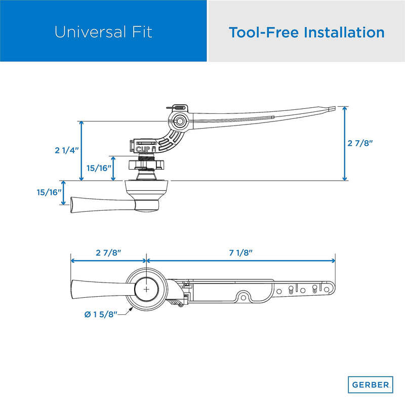 Gerber GA70036054BB Universal Fit Brushed Bronze Toilet Tank Lever