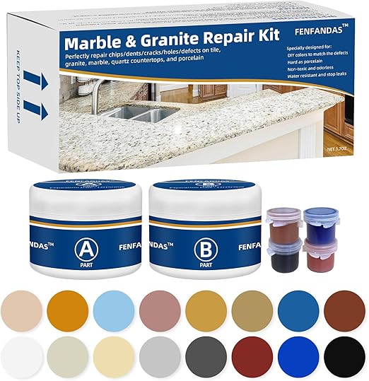 Marble and Granite Repair kit Porcelain Marble Stone and Quartz Countertops Repair kit for Chips Dents Cracks Holes Scratchs, Fix Chipped Edges Corners, Reattaches or rebuilds Missing Pieces - NewNest Australia