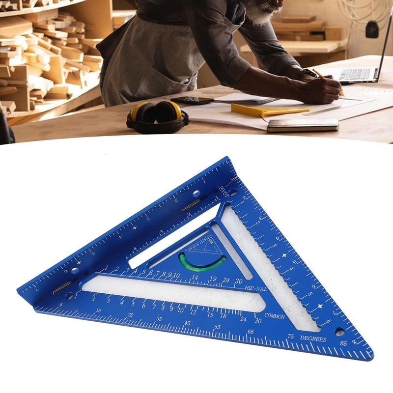 Aluminum Alloy Rafter Square 3-in-1 with Protractor for Precision Carpentry and Woodworking