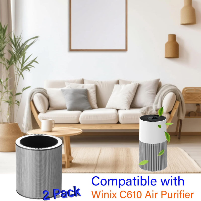 2 Pack C610 Replacement Filter Z for Winix C610 Air Purifier