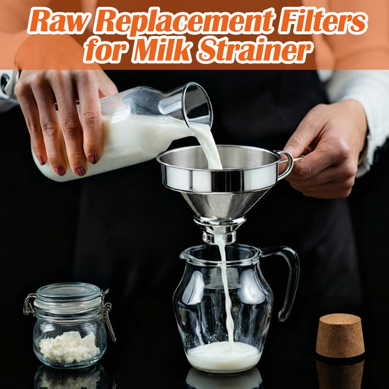 Hahafelt 300 Pack Milk Filter Discs for Raw Milk Strainer, 6-1/2 in Od Quick Flow Non-gauze Replacement Filter Discs for Strainer