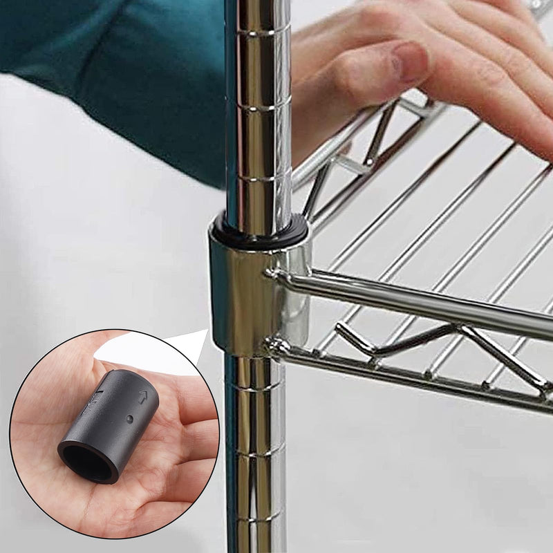24 Pcs 3/4" Wire Shelving Post Clips, 12 Pairs of Plastic Shelf Locking Clips, Shelving Sleeves Replacements, Wire Shelving Accessories Parts