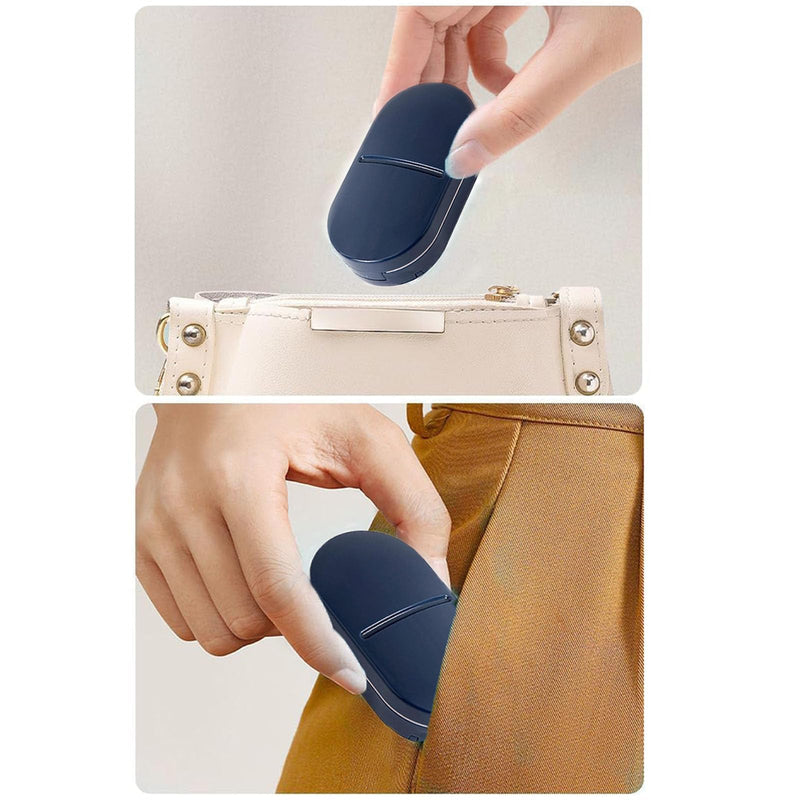 Pill Cutter Splitter for 1/2 Cuts, Small Tablets and Vitamins, Easy-Open Button, Built-in Storage, Shielded Stainless Steel Blade, Portable Tablet Splitter(Blue)