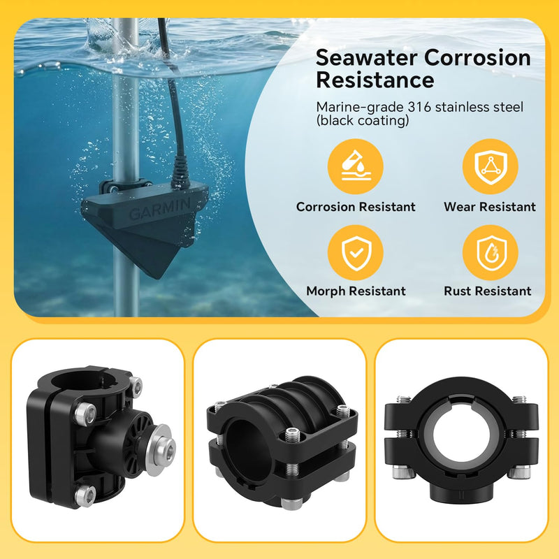 0 Degree Livescope Pole Mount Replacement for 010-12676-15, Compatible with Garmin Panoptix LVS32 Transducer, Trolling Motor Shaft Mount for LiveScope Ice Fishing Bundle & LiveScope System