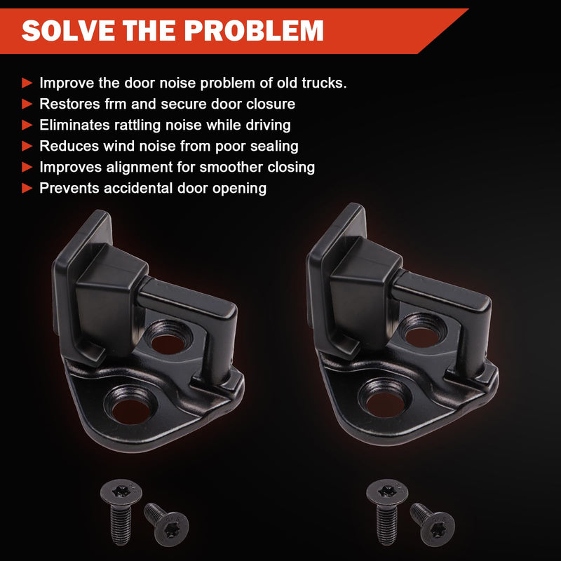 2PCS Door Lock Striker Pin w/Bolt Compatible with Ford F150 F250 F350 1999-2016 for Single Cab or Crew Cab, Latch Mechani Replace 9L3Z-1522008-A Striker Door Locking 2