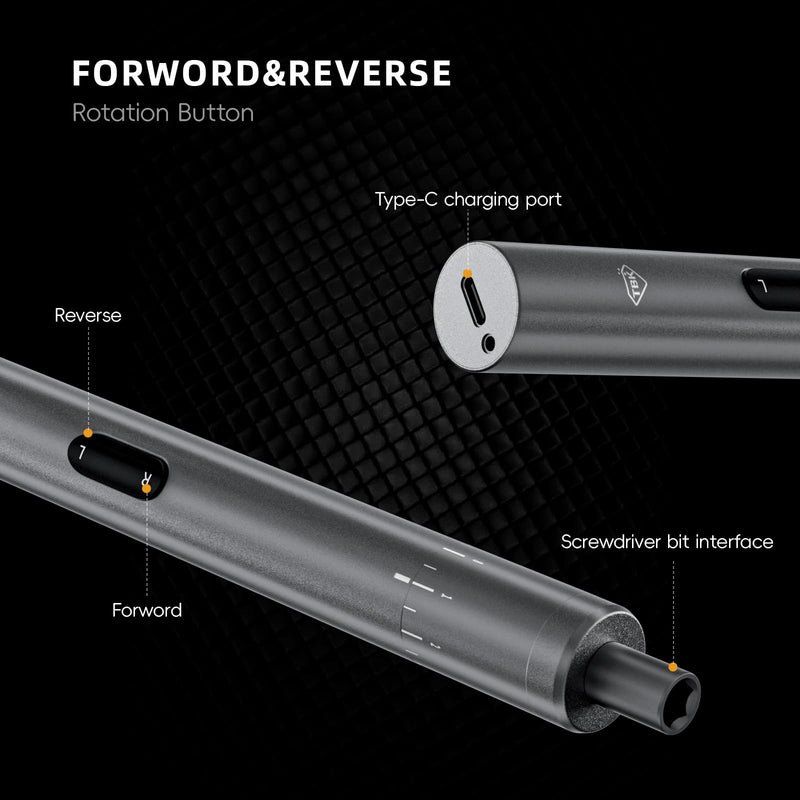 TBK-008 Electric Precision Screwdriver Set | 8-Level Torque Control, 380RPM, 24 Magnetic Bits, USB-C Rechargeable, iPhone iPad MacBook PS5 Nintendo Switch Laptop Repair