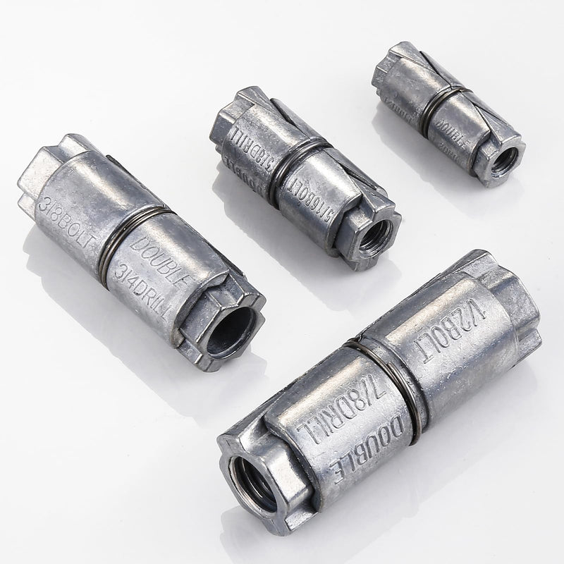 (25 pcs)1/4x1-1/4 Outer diameter1/2 Double Expansion Anchor, Zinc Plated Double Expansion Shield Anchors, Double Expansion Shields,for Masonry, Concrete, Brick or Block 1/4x1-1/4x1/2 25