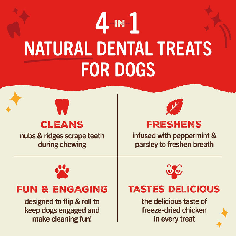 Stella & Chewy's Dental Delights with Freeze-Dried Chicken - Extra Small Dental Treats for Dogs, 5.5 Ounce Bag Chicken (Extra Small Treat) 5.5 Ounce (Pack of 1)