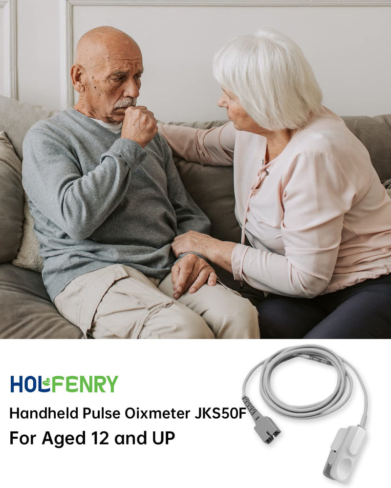 Probes for Adult 6.6ft- Compatible with Handheld Pulse Oximeter JKS50F Overnight Oxygen SpO2 Heart Rate Monitor 6.6ft-for Adult