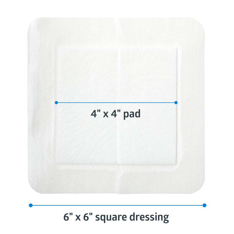 Medline Stratasorb Sterile, 6” x 6” Composite Island Dressing with Non-Adherent Gauze Pad, Waterproof Back, Covers & Protects Wounds, Lasts Up to 7 Days, 6 Per Box, Not Made with Natural Rubber Latex 6" x 6"
