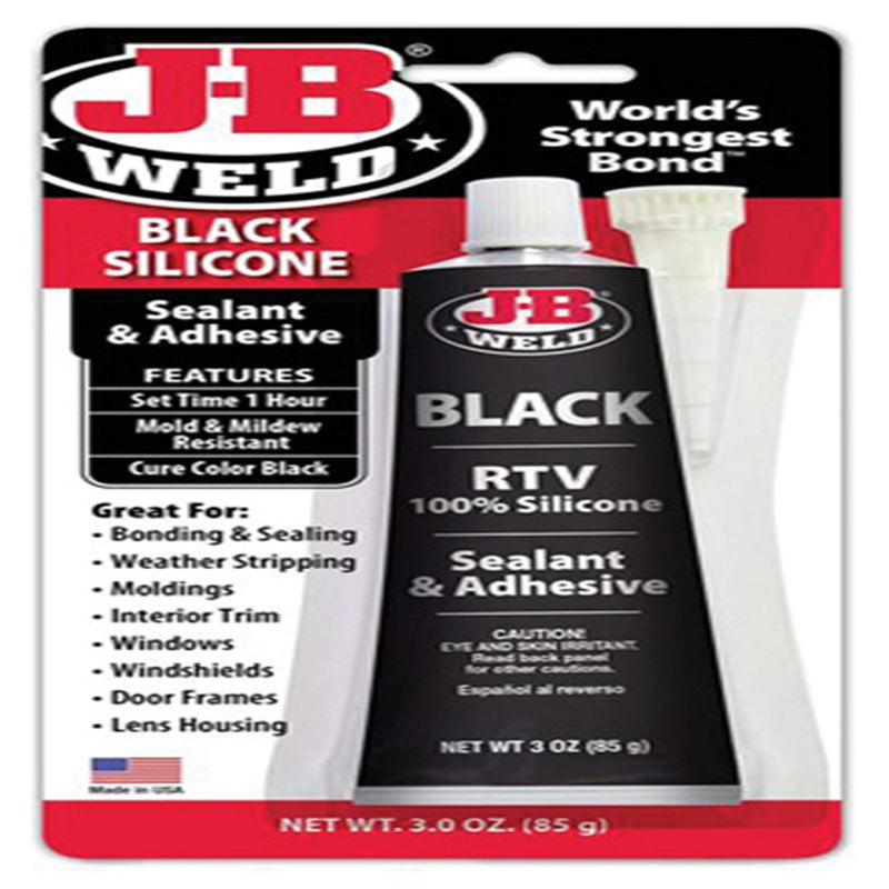 J-B Weld 31319 Black RTV Silicone Sealant and Adhesive - 3 oz. 3 Ounce