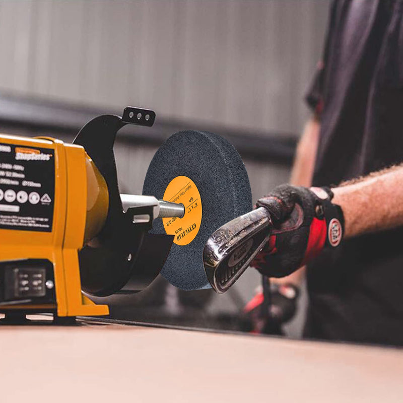 Deburring Wheel, Nylon Fiber Polishing Wheels, Abrasive Silicon Carbide Bench Buffing Grinder Wheel, Dia 6" x 1" Thickness x 5/8" Arbor, 180 Grit, 9P 6" x 1" x 5/8"