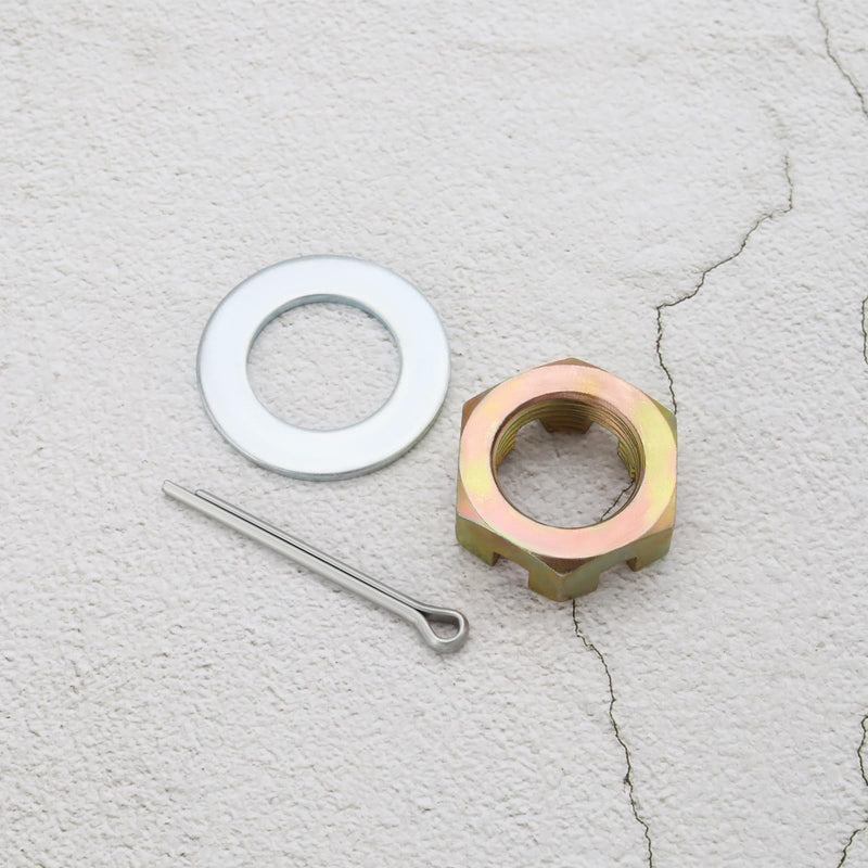 2 Sets Trailer Nut Kit 1 inch Carbon Steel Shaft Washers 2.3 inches Long Cotter Pins Compatible with 1" Shaft Spindle for Trailer RV Boat