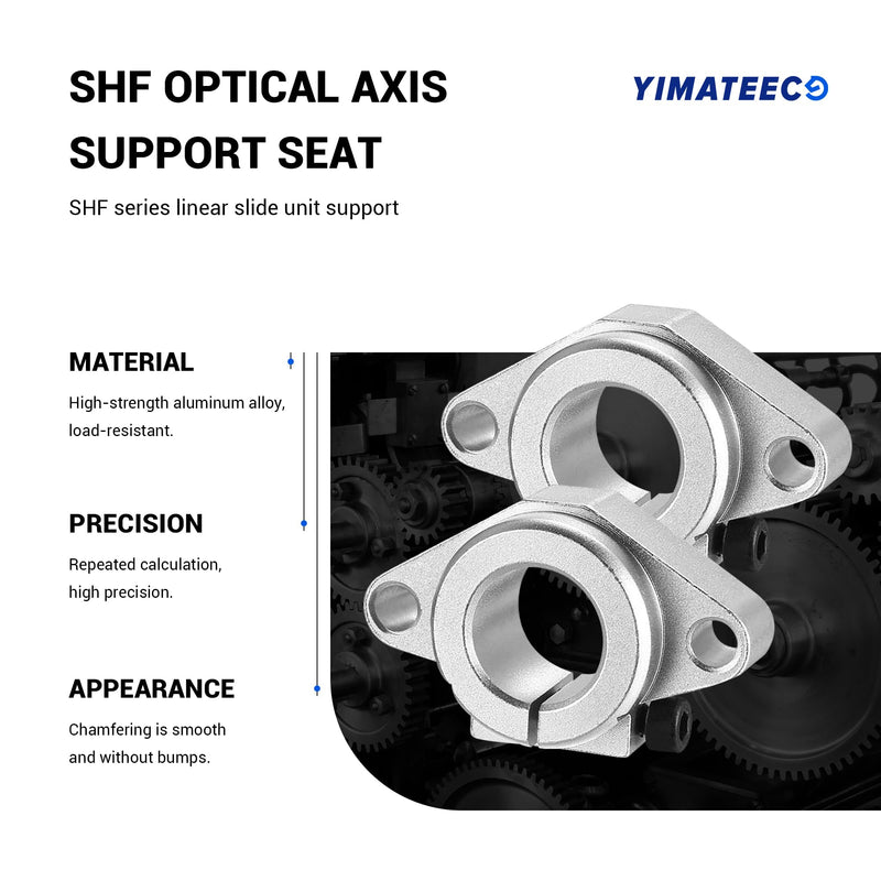 Linear Motion Rail Clamping Guide Support Shafts, 4 Pack SHF12 Aluminum Alloy Linear Bearing Slide Shaft Support Sliding Table Holder, Oxidized Limit Fixing Seats for 12mm Linear Motion Guides 12mm Linear motion shaft