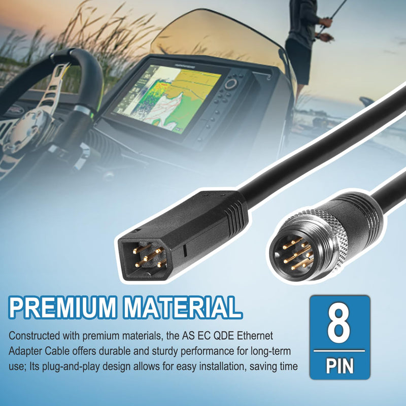 720074-1 AS EC QDM Ethernet Adapter Cable Fits for Helix 7 G2N & G3N,All Helix 8, Helix 9, Helix 10, Helix 12 and Helix 15 Fish Finders