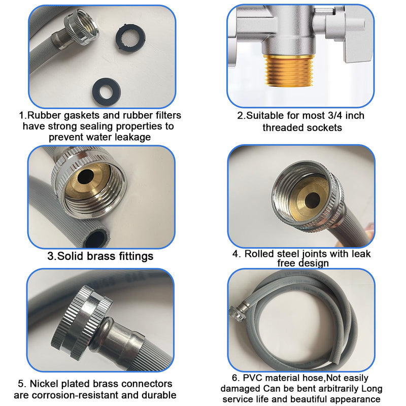 Dehumidifier Drain Hose 3/4 Inch FHT Connection, With Brass Joint To Prevent Water Leakage, Fully Compatible With Most Of Dehumidifiers，5ft 5FT