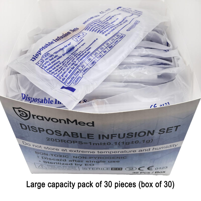 30pcs IV Extension Set, IV Tubing,60’’,Sterile Individual Packaging for Lab and Veterinary (Screw Mouth) 30pcs