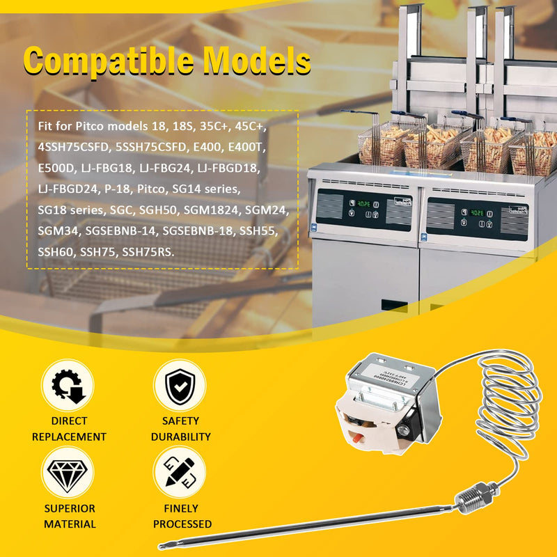 PP10084 High Limit Switch for Pitco Frying Equipment, Use for for Electric Or Gas Fryers,LCH Hi-Limit 450 °F Fixed