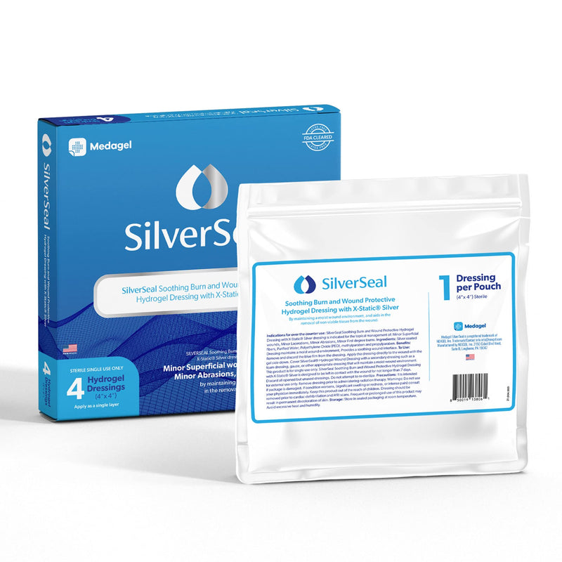 Hexagels Plus Aloe Vera Paraben Free Hydrogel Pads and SilverSeal Burn and Wound Dressing