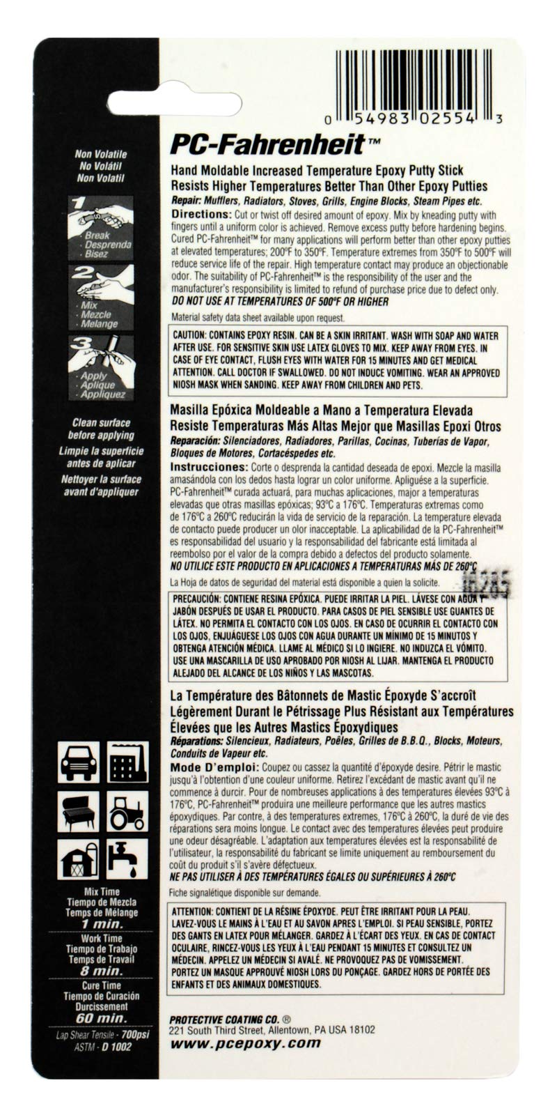 PC Products PC-Fahrenheit Hi-Temp 1 oz Epoxy Adhesive, Brown (25543) - NewNest Australia