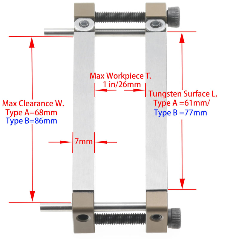 Mini Tungsten Carbide file guide for knife makers (61mm Type-A Tungsten File Guide) 61mm Type-A Tungsten File Guide