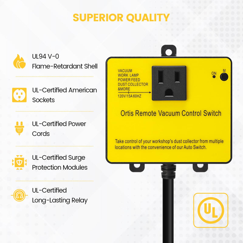 Dust Collector Remote Switch, Ortis 120V Wireless Remote Switch for Dust Collector, 328FT Wireless Range (Battery Included), Heavy Duty Design, Save Your Time and Energy, Enhance Your Work Safety - NewNest Australia